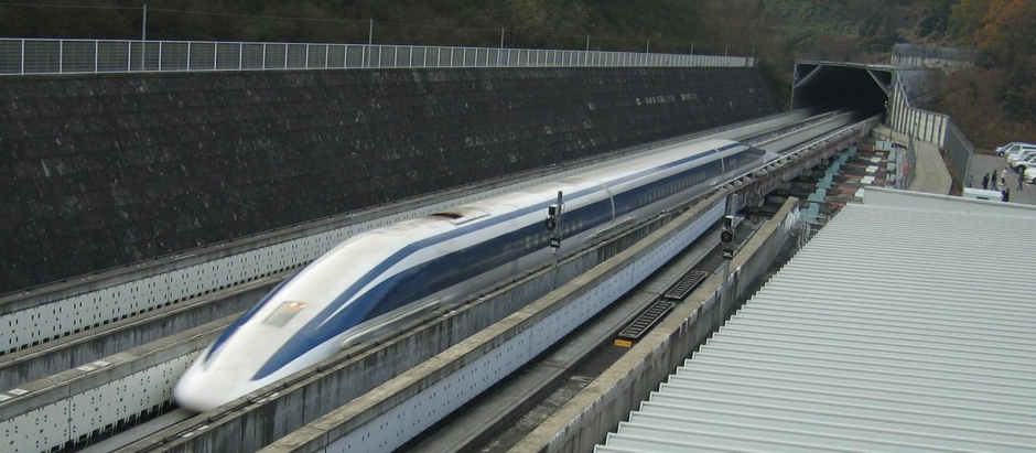 Un tren de levitación magnética en Japón