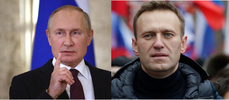 Vladimir Putin y Aleksei Navalny