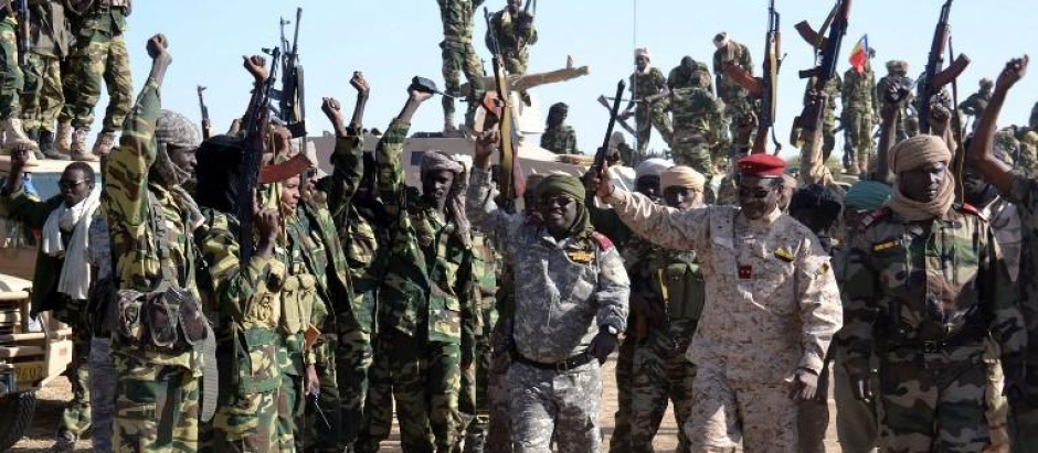 Combatientes del grupo terrorista Boko Haram en Nigeria