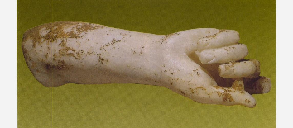 Parte de las esculturas de mármol encontradas en 'Miróbriga'