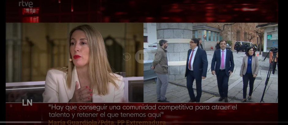 María Guardiola durante su intervención en el programa de Xavier Fortes