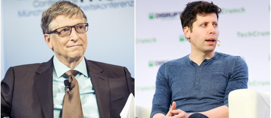 Bill Gates (i.) y Sam Altman