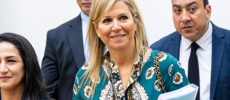 Queen Maxima Visits The Axa Bank During Visit To Morocco