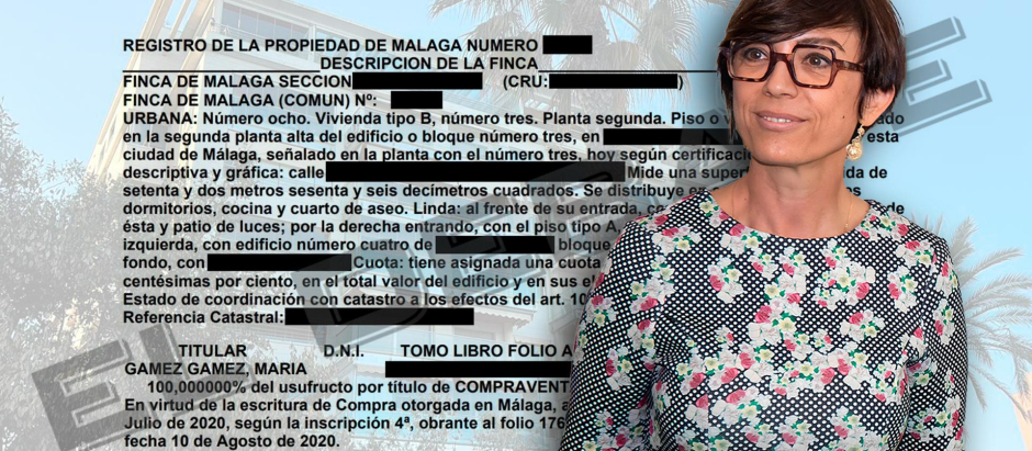 María Gámez y la nota registral de su segundo piso de Málaga
