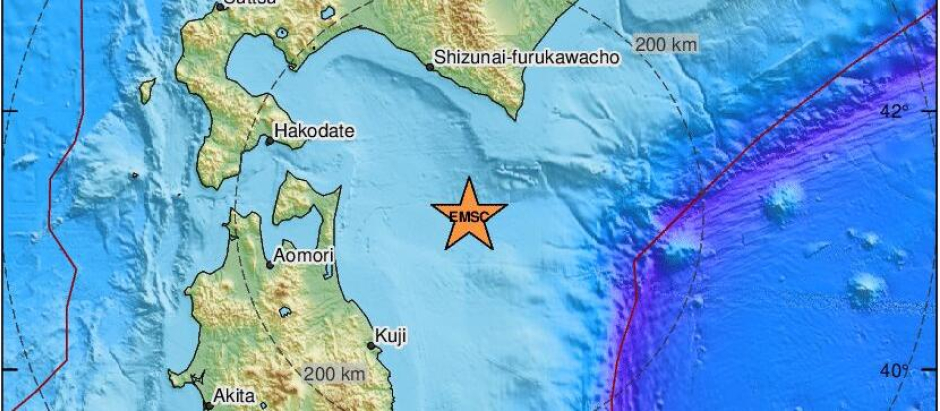 Epicentro terremoto Japón