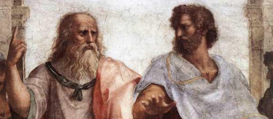 Platón y Aristóteles representados en los frescos de la Escuela de Atenas