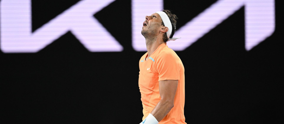 Rafa Nadal, en su último partido de la temporada hasta ahora, en el Open de Australia