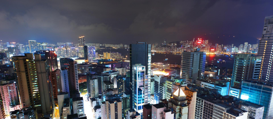 Contaminación lumínica en Hong Kong