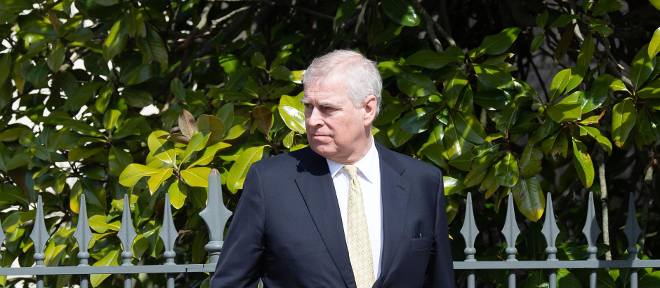 Prince Andrew, The Duke of York during the Easter Day service in Windsor, England on 09 Apr 2023
