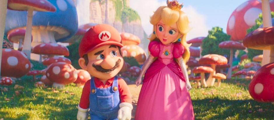Mario y la Princesa Peach en Super Mario Bros, la película