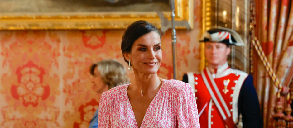 Spanish Queen Letizia Ortiz  attending reception on occasion Cervantes Award of Spanish and Iberoamerican Literature at RoyalPalace in Madrid on Tuesday, 25 April 2023.