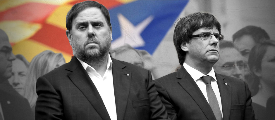 Montaje: Oriol Junqueras y Carles Puigdemont, las dos caras de la moneda independentista