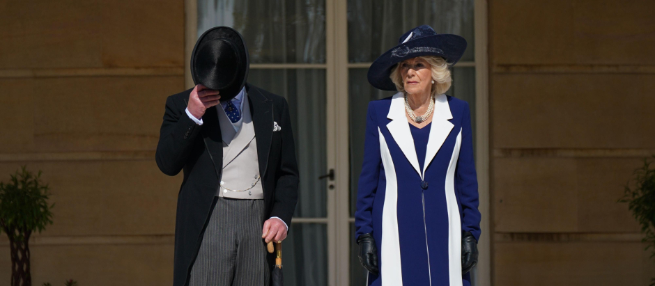 King Charles III and Camilla Queen Consort during KingCharles coronation Garden Party at BuckinghamPalace, London, UK - 03 May 2023 *** Local Caption *** .