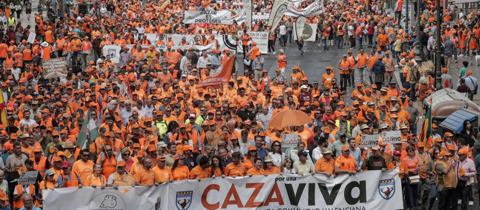 La Federación de Caza de la Comunidad Valenciana celebró una manifestación el pasado día 6