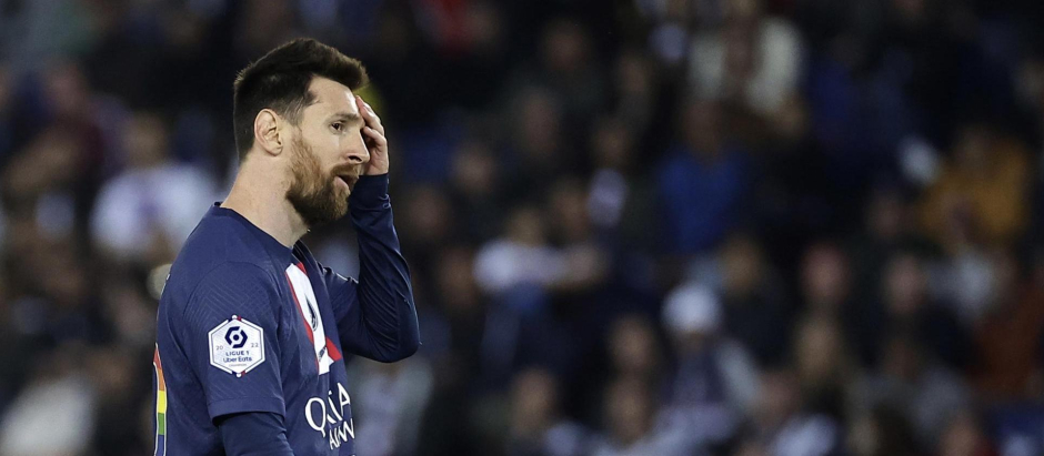Leo Messi en el partido de Ligue 1 contra el AC Ajaccio
