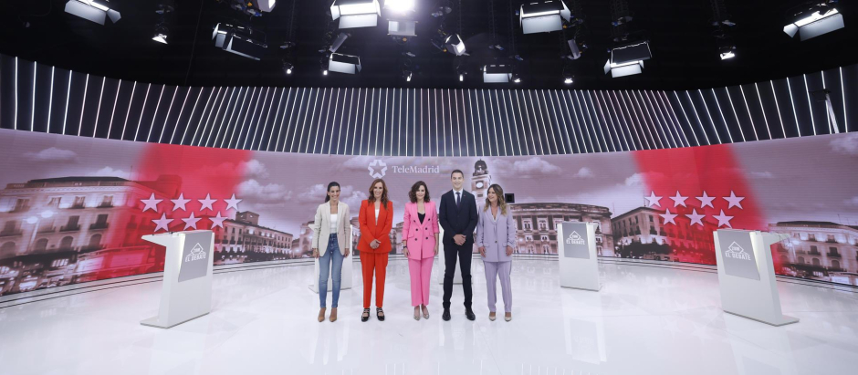 Los candidatos a la presidencia de la Comunidad de Madrid, en el debate de Telemadrid
