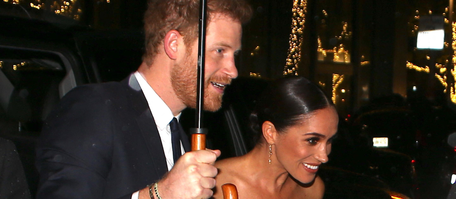 Prince Harry and Meghan Markle arriving at the Ripple of Hope Award in New York, NY on December 6, 2022.