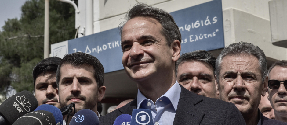 El primer ministro griego y líder del partido Nueva Democracia, Kyriakos Mitsotakis