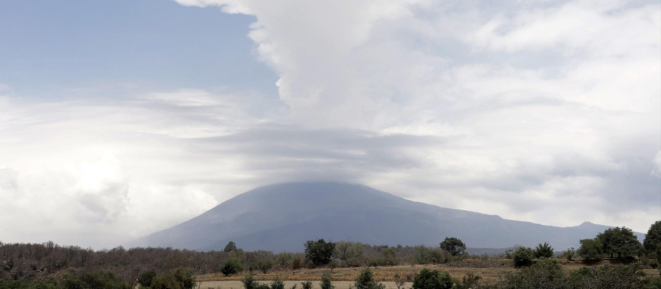 Vista del volcán Popocatépetl