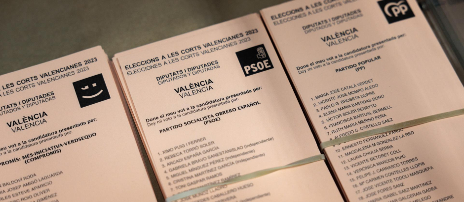 Papeletas electorales listas para las elecciones del 28M en Valencia