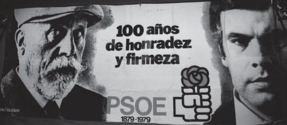 Imagen del cartel con el que el que el PSOE celebraba su centenario