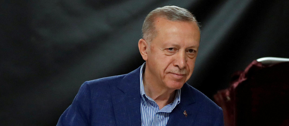 El presidente de Turquía y candidato presidencial del Partido AK, Recep Tayyip Erdogan