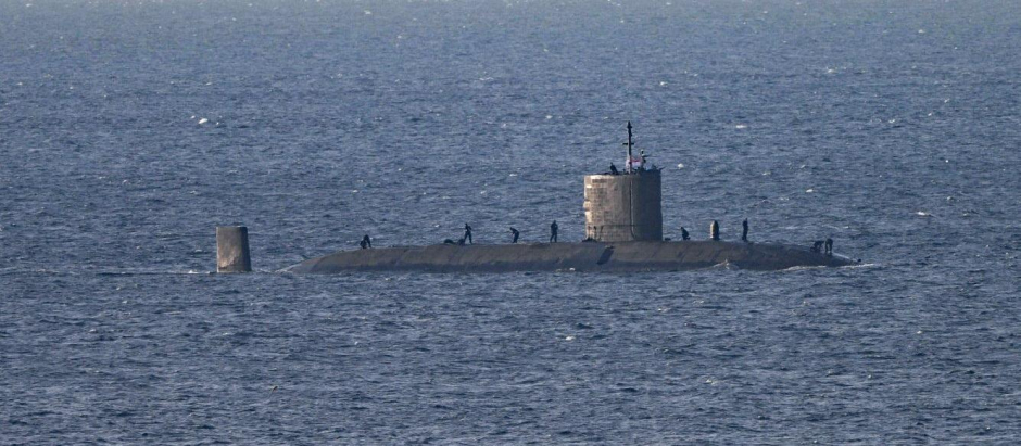El submarino nuclear británico HMS Triumph, a su llegada a la base naval de Gibraltar