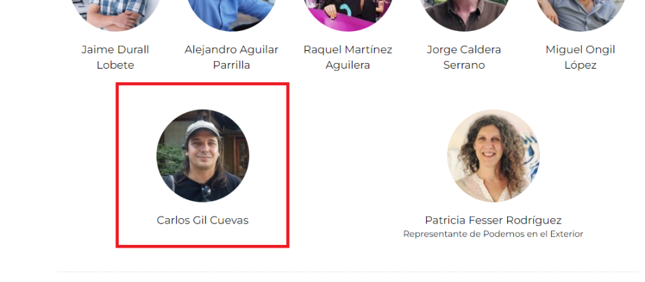 En el nuevo partido figura como representante legal Carlos Gil Cuevas