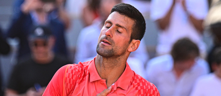 Novak Djokovic,en uno de los partidos en Roland Garros