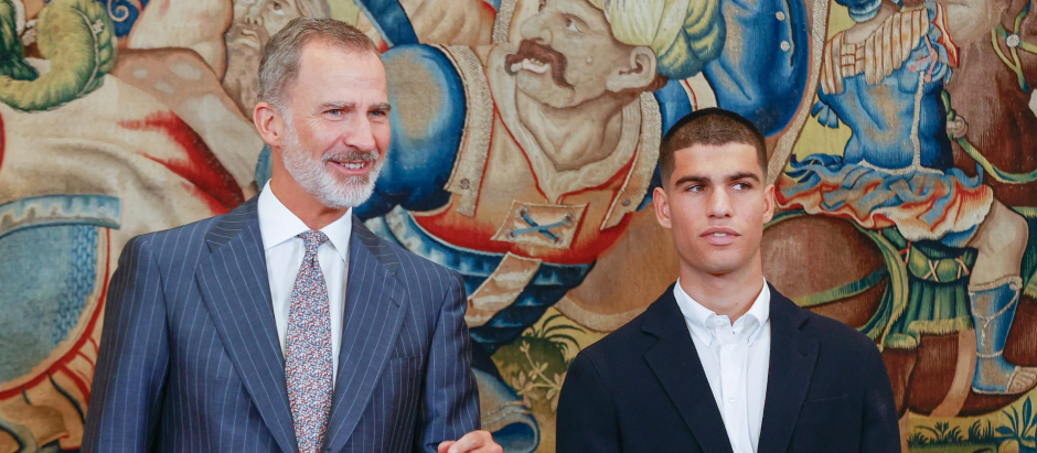 Carlos Alcaraz junto al Rey Felipe en una imagen de archivo