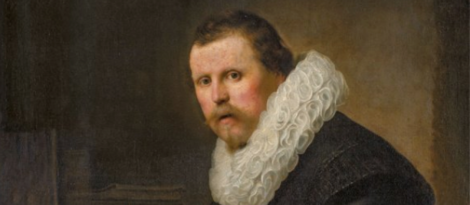 'Retrato de un hombre en un escritorio' de Rembrandt