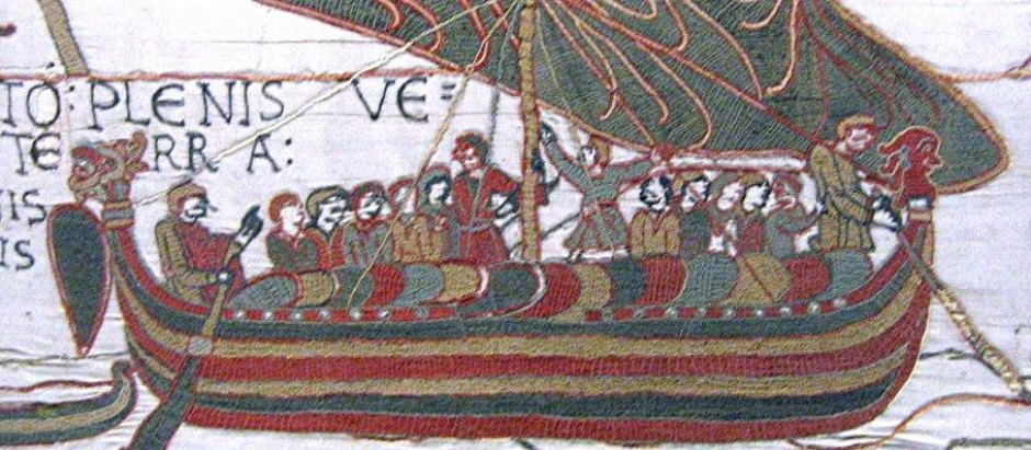 Drakkar según el tapiz de Bayeux