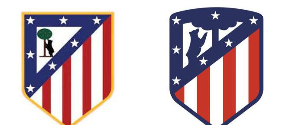 Los dos últimos escudos del Atlético de Madrid