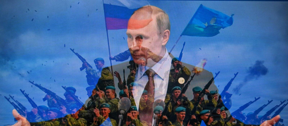 Vladimir Putin en un hipotético escenario de Guerra Mundial, imagen publicada en Le Grand Continent