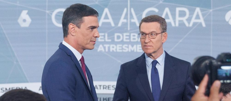 Sánchez y Feijóo antes de su debate electoral