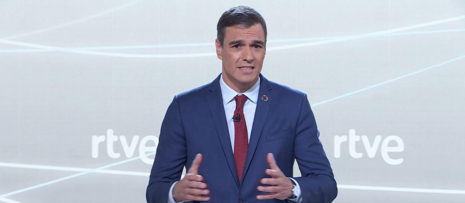 Pedro Sánchez durante el debate