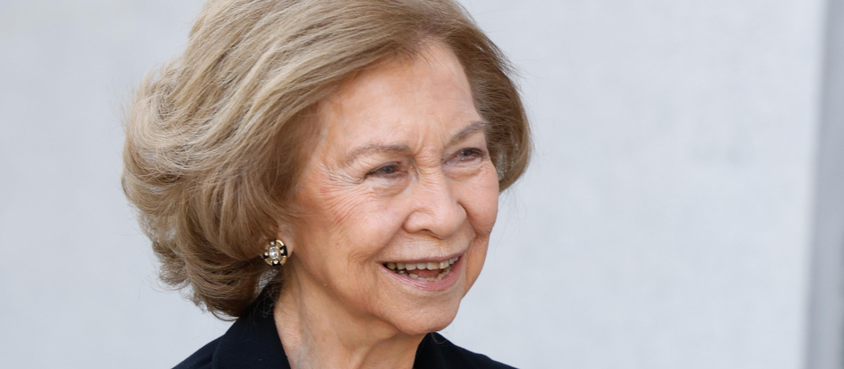 Queen Sofia during the meeting of the Board of Trustees of the "Reina Sofía" Higher School of Music in Madrid on Tuesday, 13 March 2023.
