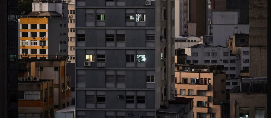 Vista de edificios en el centro de Sao Paulo en Brasil
