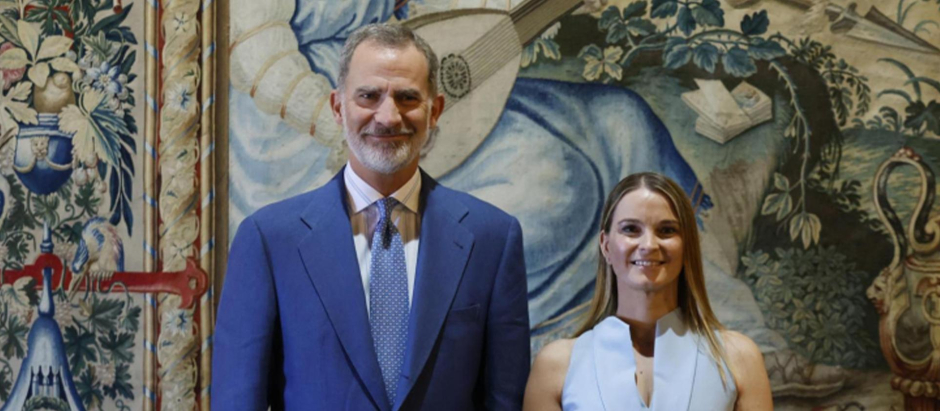 El rey Felipe VI recibe a la presidenta balear, Marga Prohens en el Palacio de la Almudaina