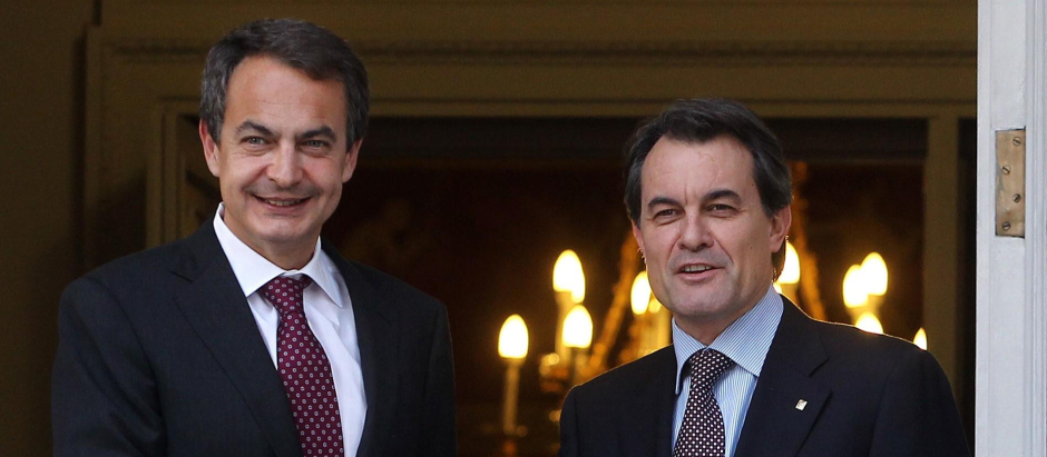 José Luis Rodríguez Zapatero y Artur Mas, en 2011, en el Palacio de la Moncloa
