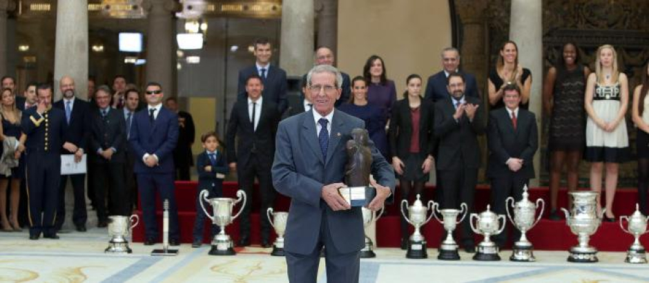 Martín Bahamontes, en 2014, cuando recibió uno de los premios nacionales del deporte