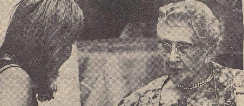 Agatha Christie durante una entrevista en Eslovenia en 1967
