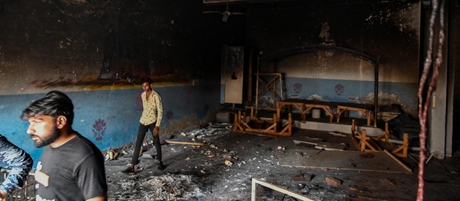 Una de las iglesias quemadas en Pakistán