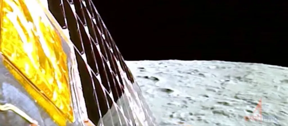 Imagen de la Luna tomada por la misión Chandrayaan-3 el 20 de agosto
