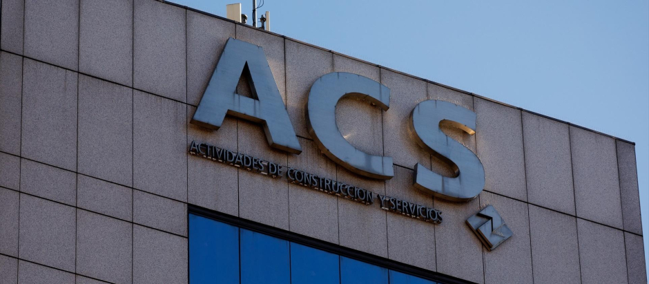 Fachada de la sede de ACS en Madrid.