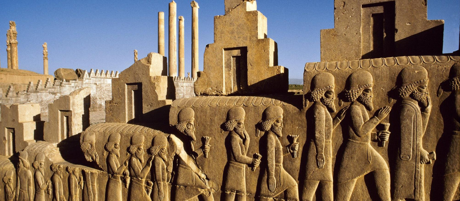 Restos del complejo Takhte Jamshid, Persépolis, que fue la capital del imperio persa aqueménida hasta que Alejandro Magno la redujo a escombros