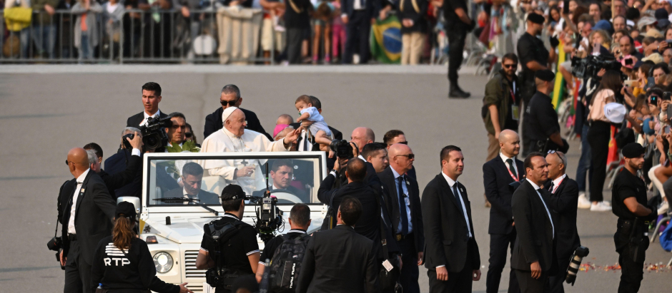 El Papa Francisco durante su visita a Lisboa en la pasada JMJ de Lisboa 2023