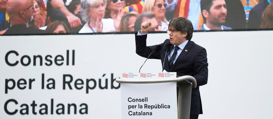 Carles Puigdemont, en un acto público celebrado en Perpiñán en 2020