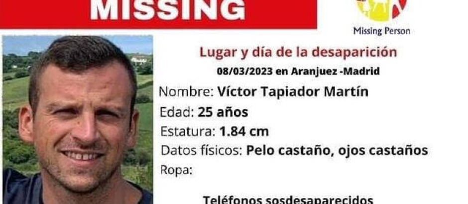 Ficha de la desaparición de Víctor Tapiador