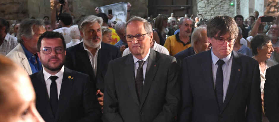 Aragonès, Puigdemont y Torra, los últimos presidente de la Generalidad de Cataluña